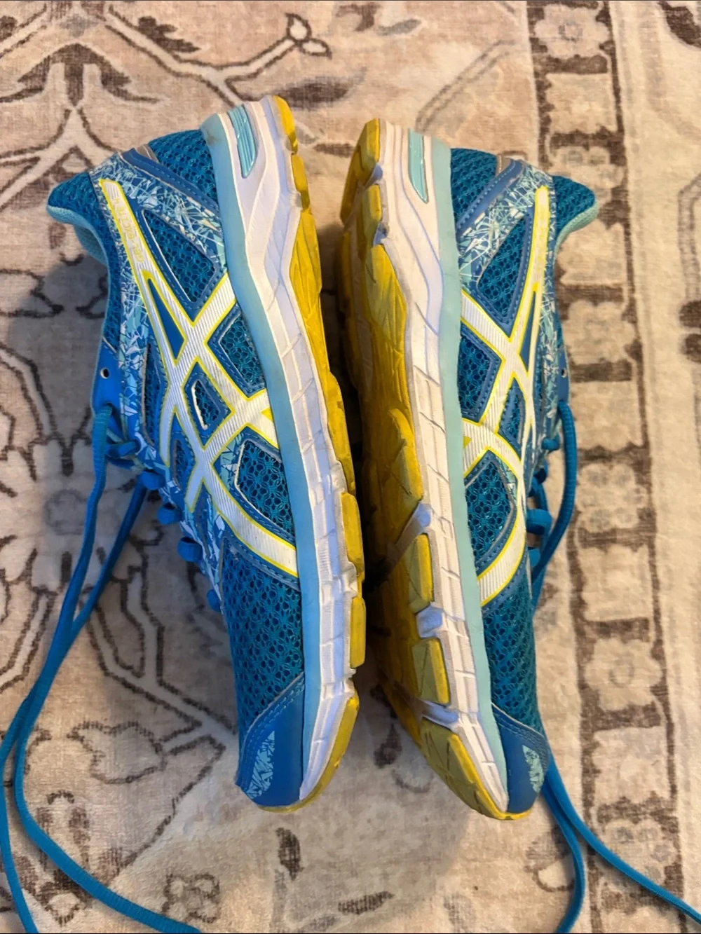 ASICS Gel Women's Running Shoes Teal Blue with Yellow Accent